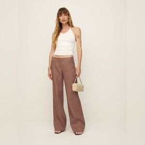 Reformation Vida 100% Linen Low Rise Pant Size 6